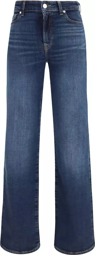 Blue Cotton Bootcut Jeans