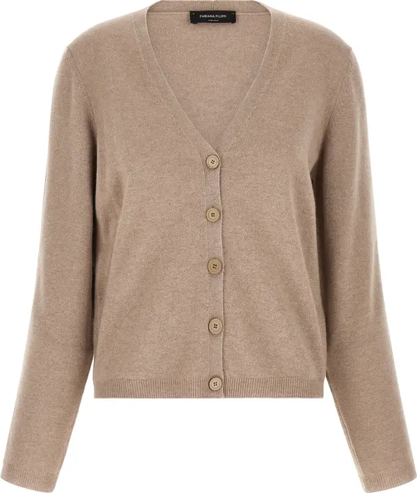 Beige Virgin Wool Cardigan