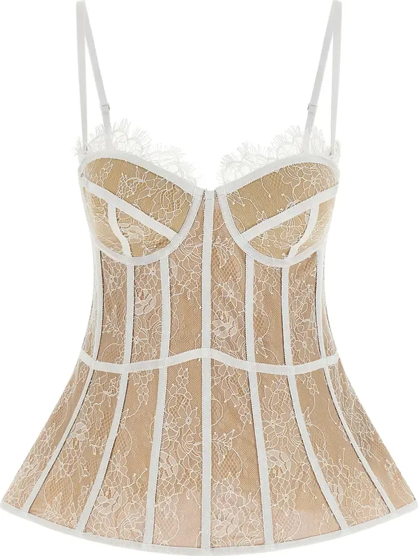 White Polyamide Tank Tops