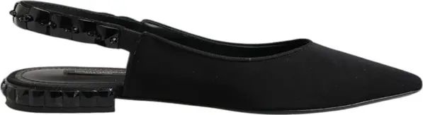 Black Crystal Charmeuse Slingback Shoes