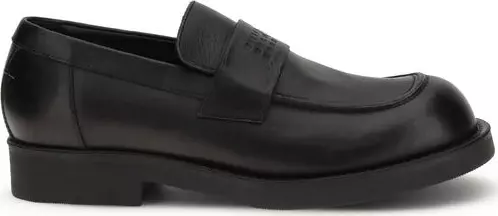 Black Calf Leather Bos Taurus Slip-On Loafers