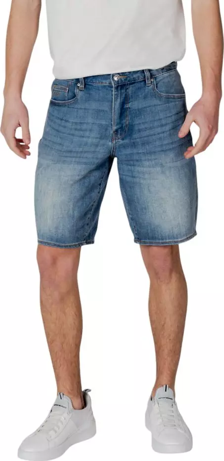 Blue Polyester Bermuda Shorts