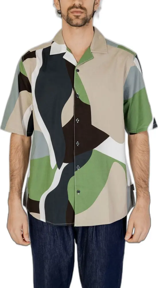 Bicolor Cotton Shortsleeve Shirt