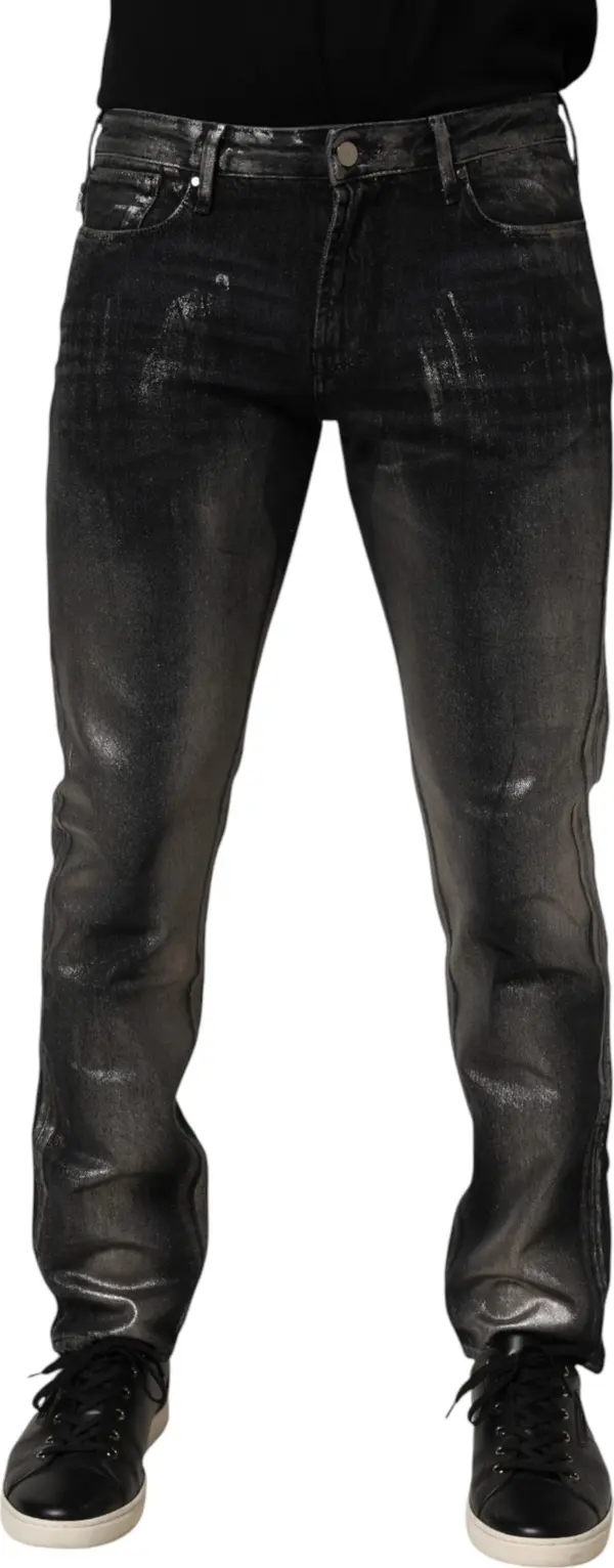 Black Washed Slim Fit Men Denim Trouser Jeans