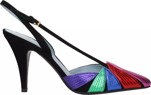 Black Leather High Heel Pumps