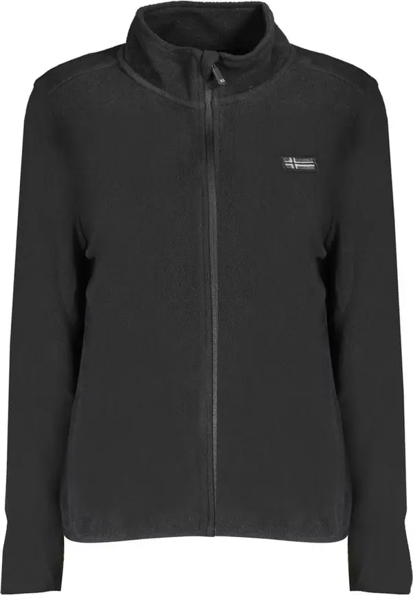Black Polyester Women Sweatshirt