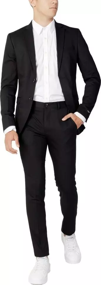 Black Polyester Two-Piece Suit