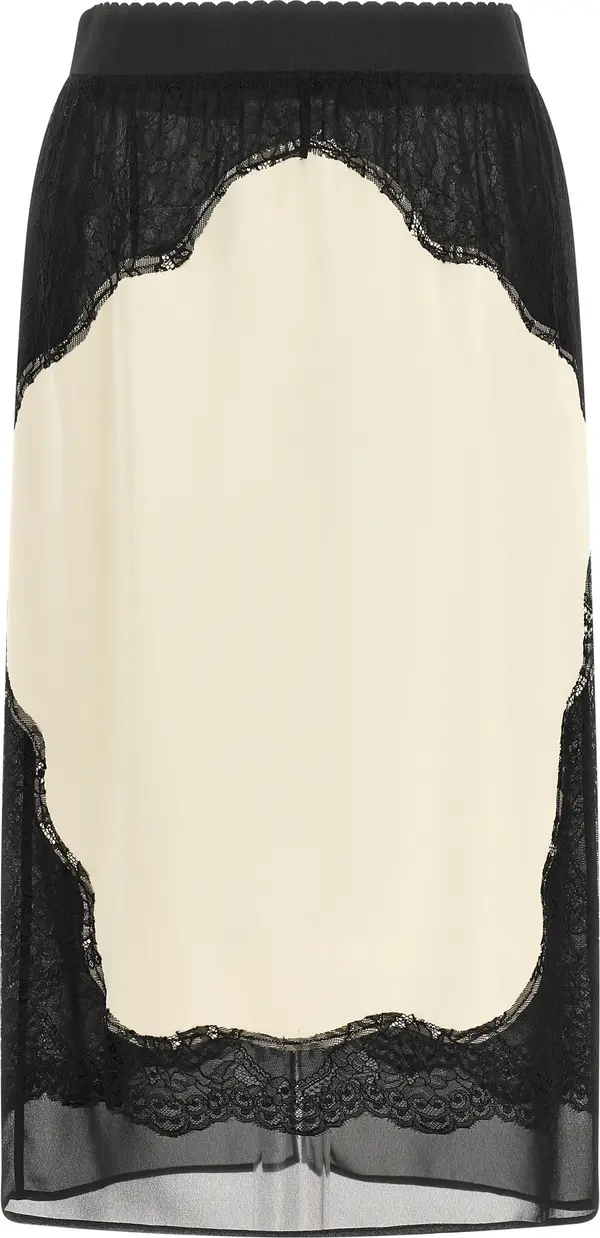 Bicolor Viscose Midi Skirt