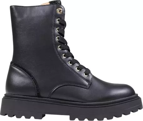 Black Polyethylene Lace-Up Boots