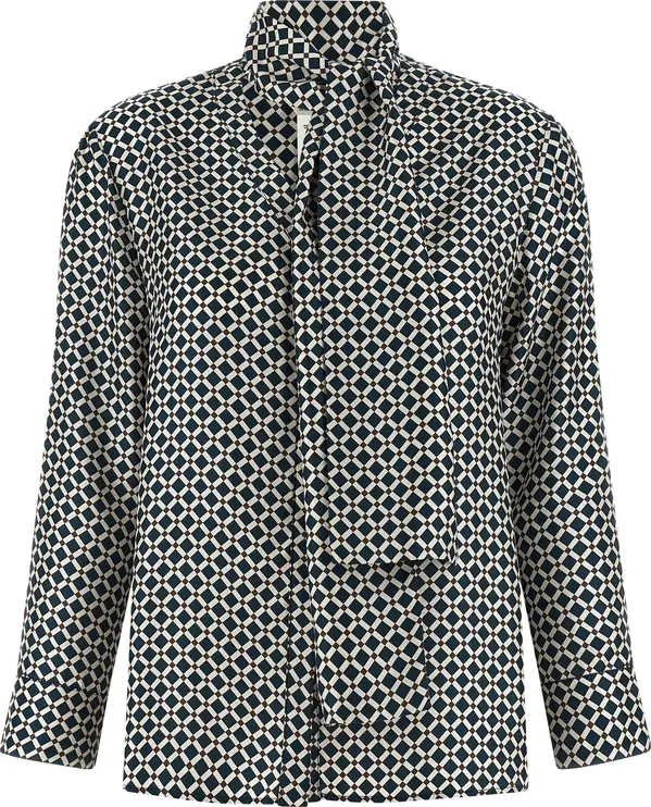Blue Silk Blouse