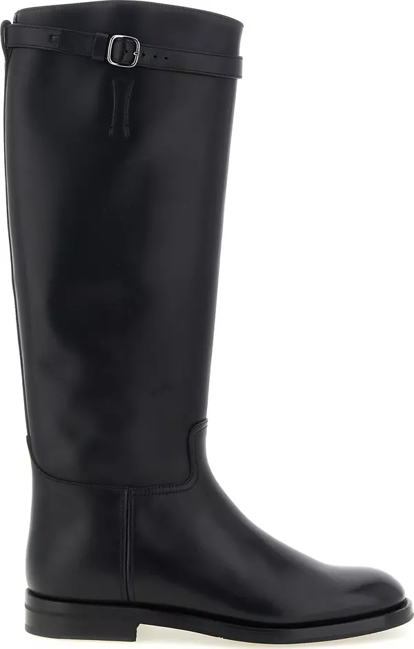 Black Calfskin Over The Knee