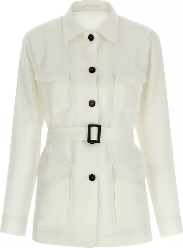 White Linen Shell Jacket