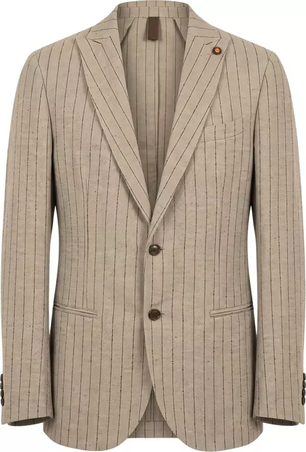 Beige Linen Men Jacket