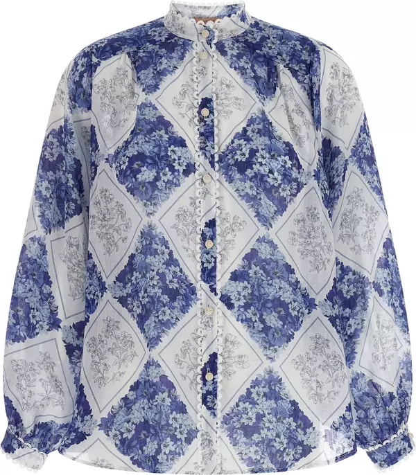 Blue Stingray Leather / Ray Skin Blouse