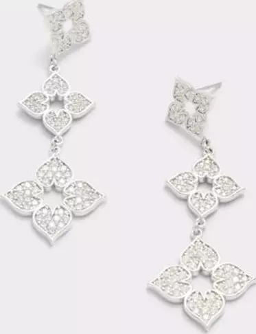 Silver Elastane Earrings
