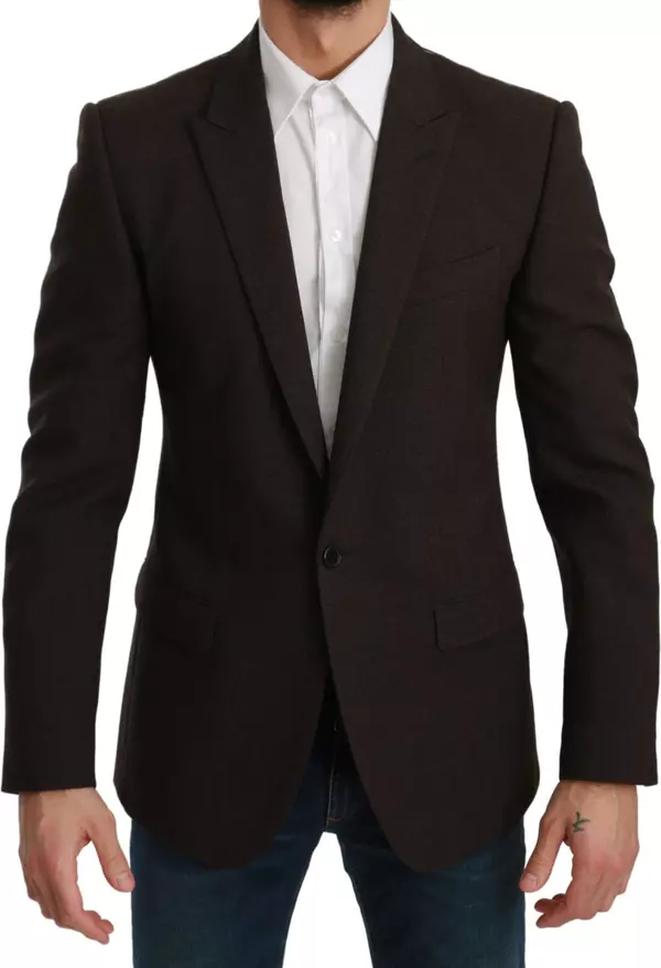 Brown Slim Fit Coat Jacket MARTINI Blazer