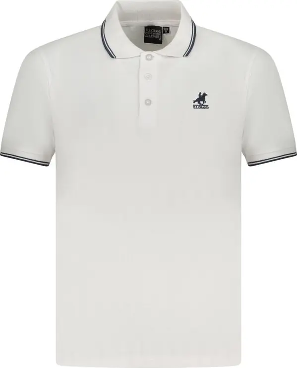 White Cotton Men Polo Shirt
