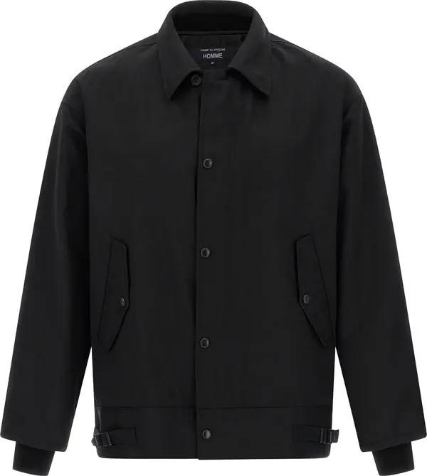 Black Polyester Full-Length Jacket