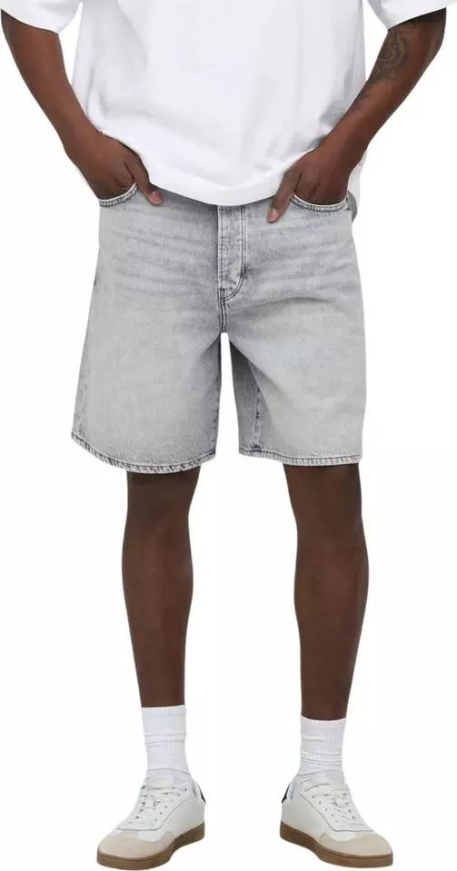 Gray Cotton Bermuda Shorts