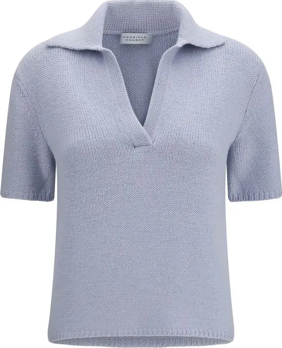 Blue Cashmere Polo Shirt