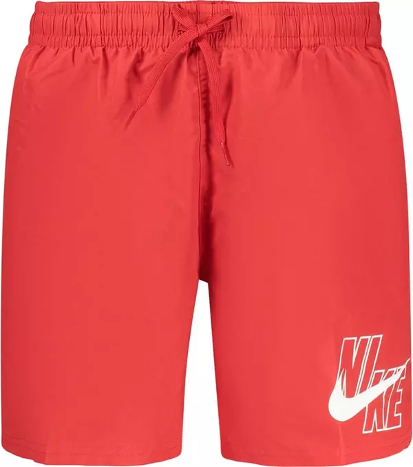 Red Polyester Men's Swimwear