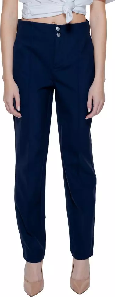 Blue Polyamide Casual Pants