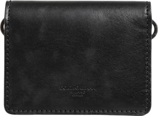 Black Leather Bifold Card Holder Mens Coin Purse Key Clip Wallet