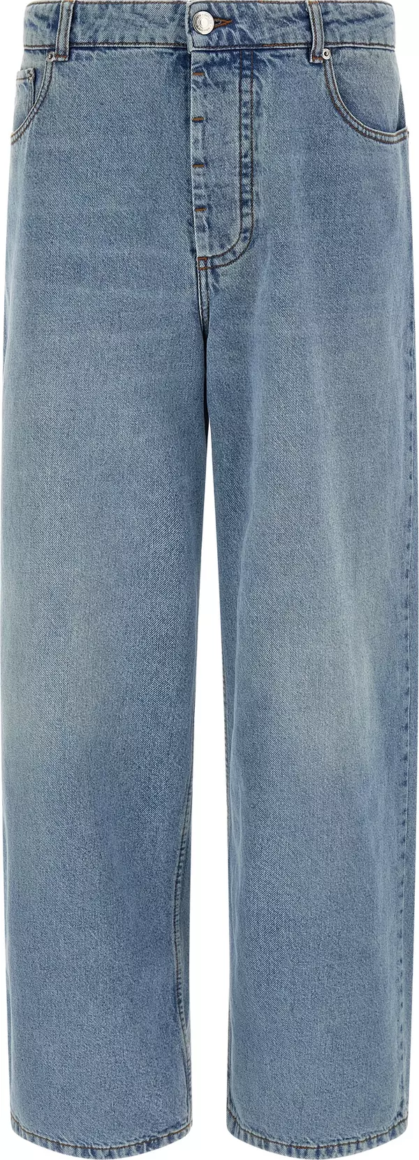 Blue Cotton Relaxed Fit Jeans