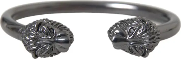 Black Rhodium Lion Bangle Bracelet Women