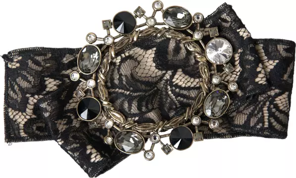 Black Lace Crystal Handmade Brooch Hair Pin