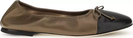 Brown Calf Leather Bos Taurus Ballet Flats