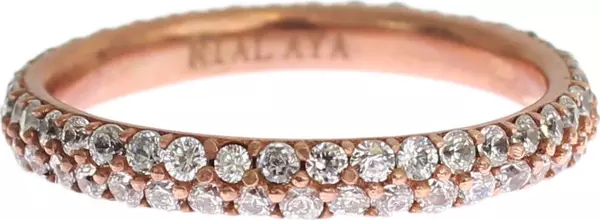 Pink Gold 925 Silver Clear CZ Ring
