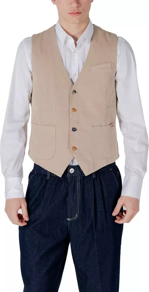Beige Cotton Waistcoat