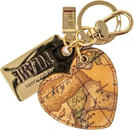Beige Leather Keychain