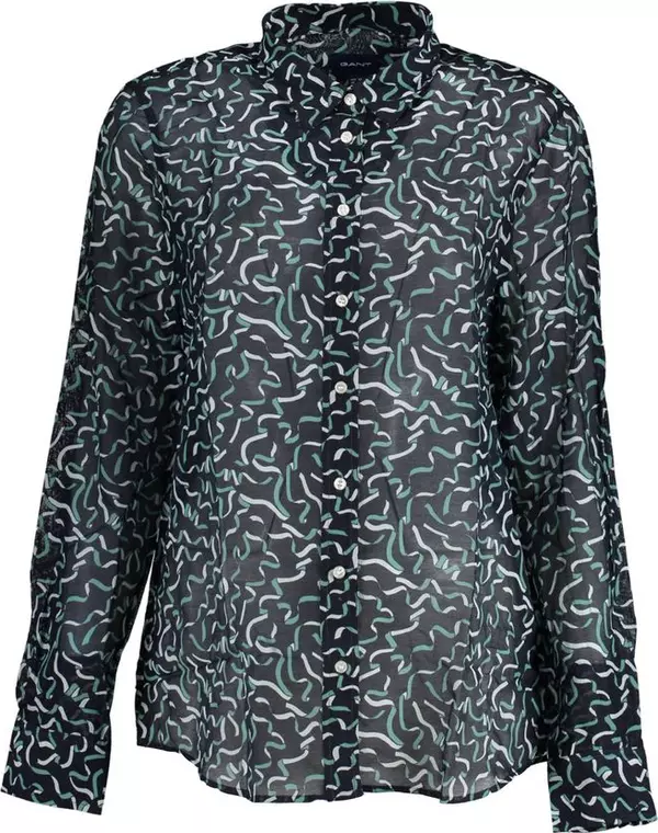 Blue Cotton Women Shirt