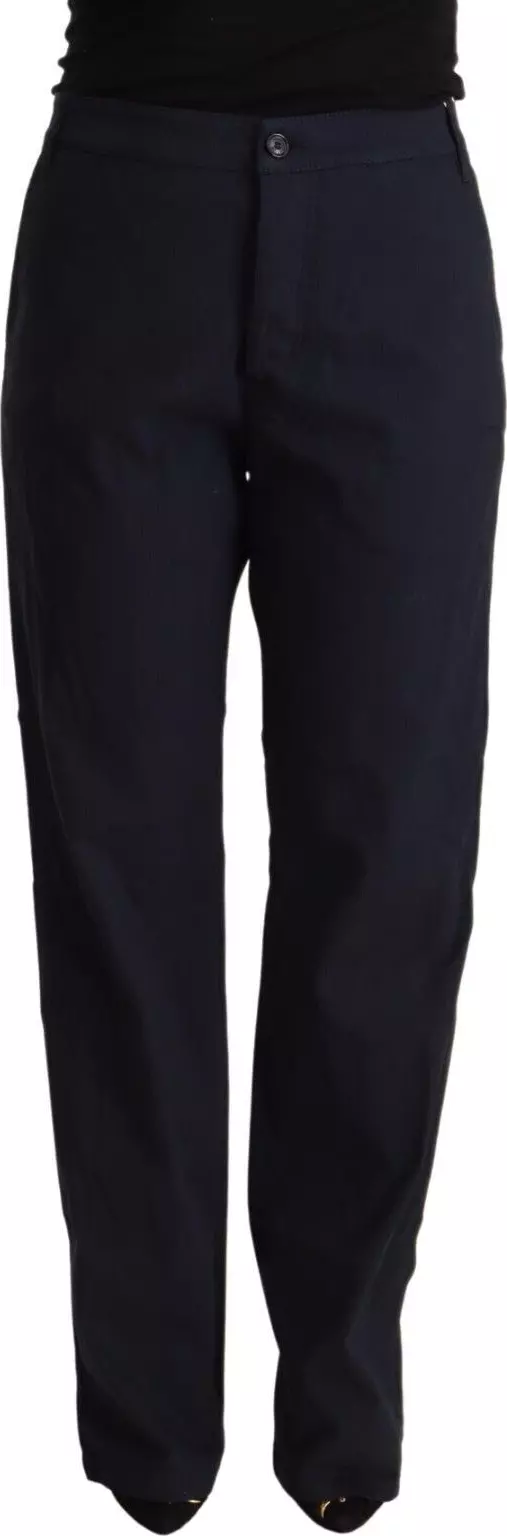 Black High Waist Tapered Cotton Pants