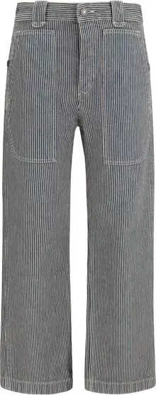 Blue Polyester Casual Pants