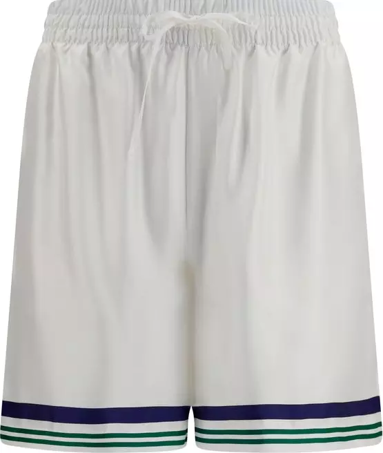 White Silk Bermuda Shorts
