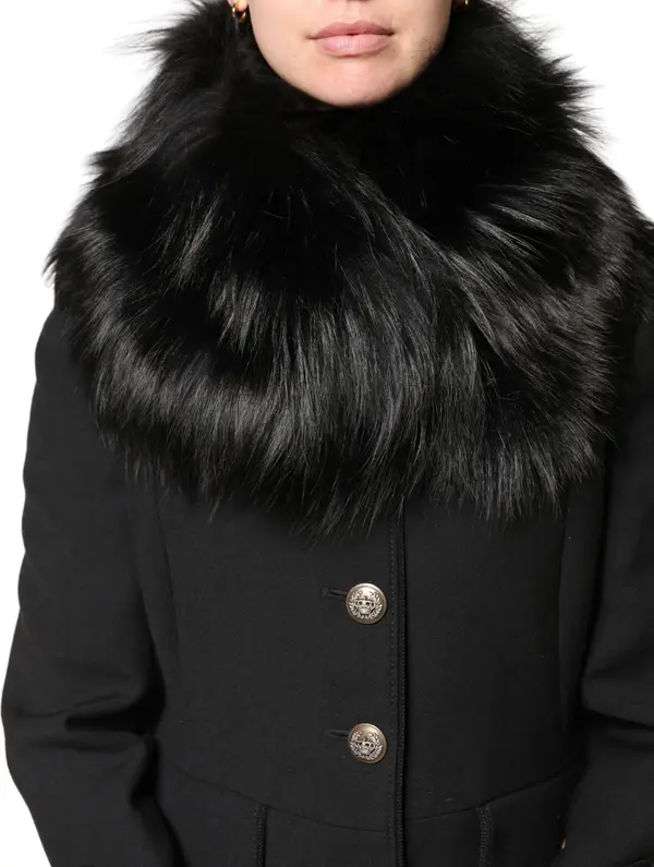 Black Fur Shoulder Collar Wrap Shawl Scarf