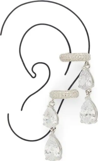 Silver Elastane Earrings