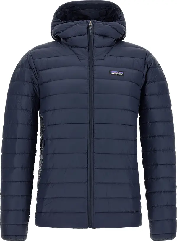 Blue Nylon Full-Length Jacket