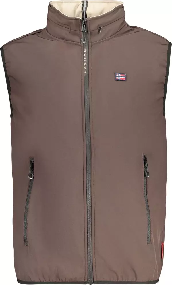 Brown Polyester Men's Vest