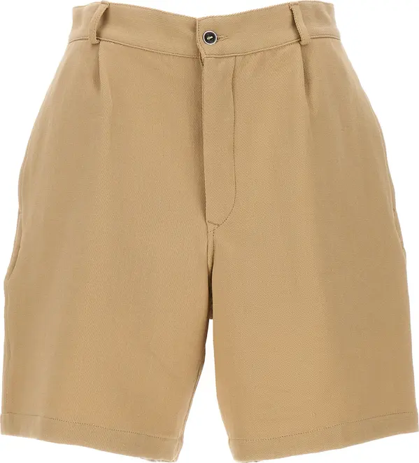 Beige Cotton Bermuda Shorts
