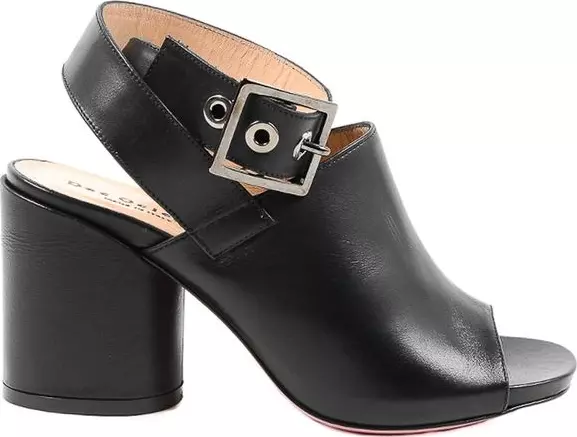 Black Leather High Heel Pumps