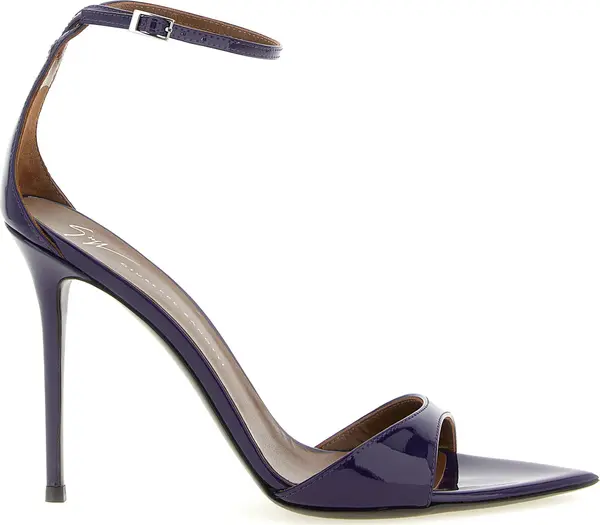Purple Calfskin Stiletto Heel Sandals