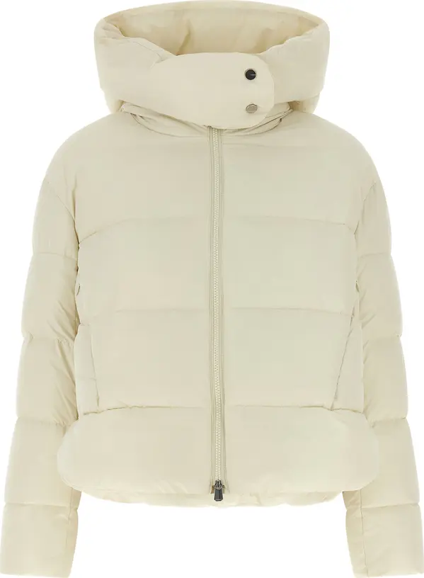 Beige Polyamide Full-Length Jacket