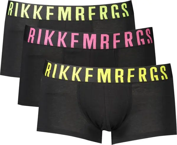 Black Polyester Men's Boxer Briefs
