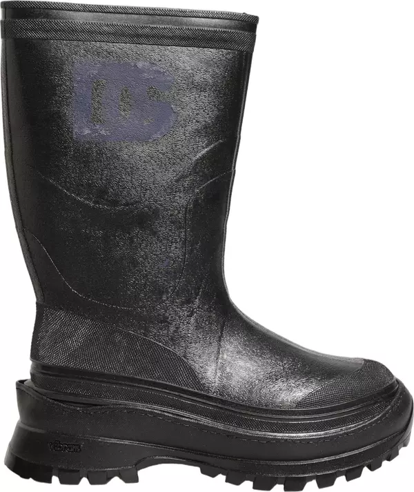 Black PVC Pull On Rain Boots Men Shoes