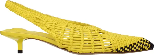 Yellow Leather Flat Sandals