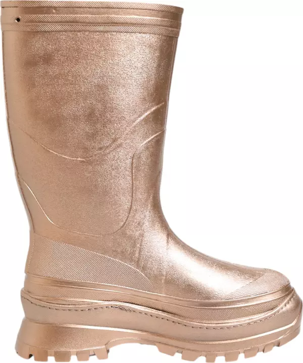 Rose Gold Rubber Pull On Rain Boots  Shoes
